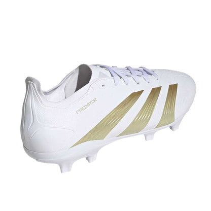 White-Gold-Bling - Back - Adidas Mens Predator 24 League Leather Firm Ground Football Boots