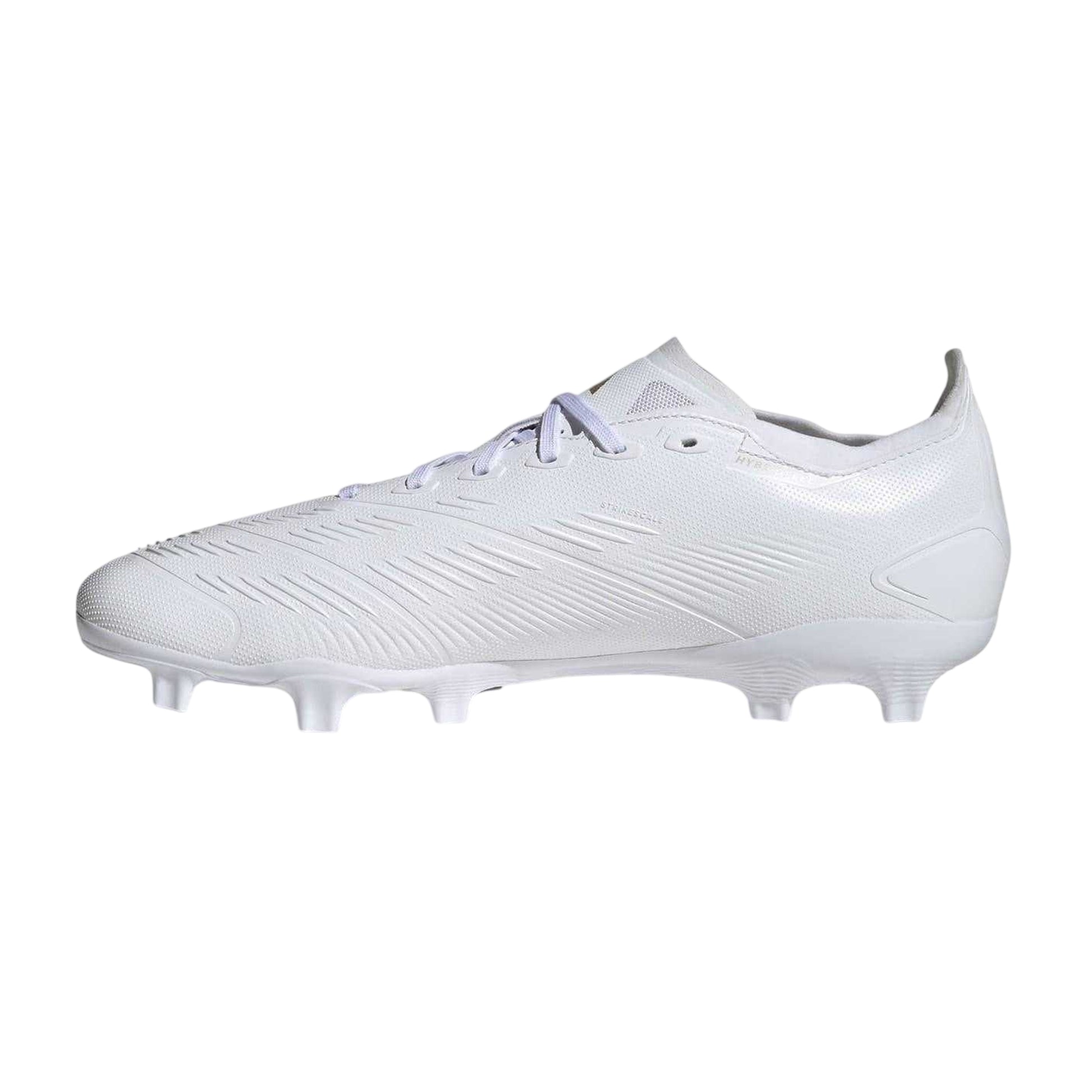 White-Gold-Bling - Side - Adidas Mens Predator 24 League Leather Firm Ground Football Boots