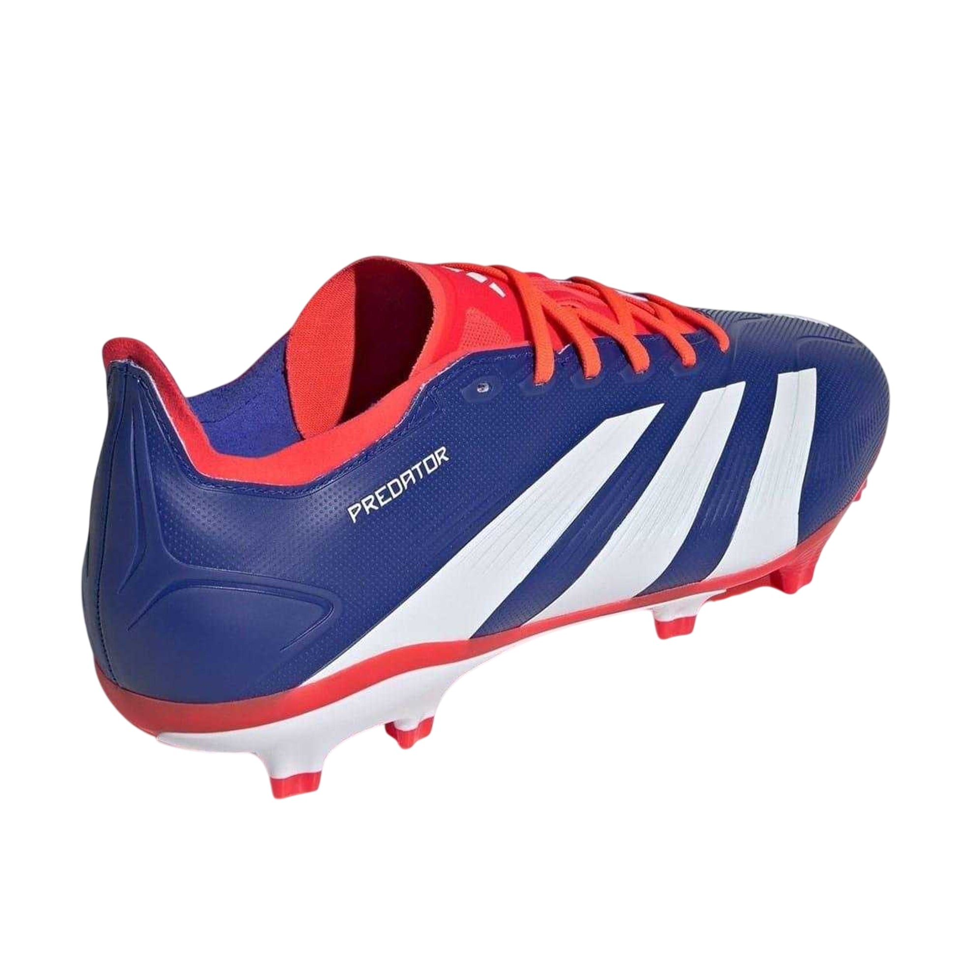Blue-White-Red - Back - Adidas Mens Predator 24 League Leather Firm Ground Football Boots