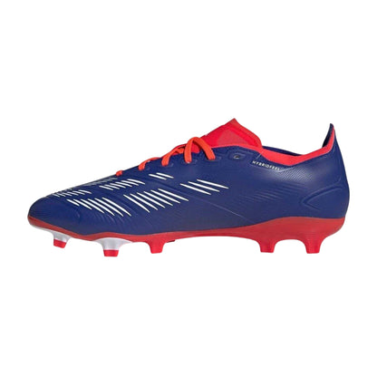 Blue-White-Red - Side - Adidas Mens Predator 24 League Leather Firm Ground Football Boots