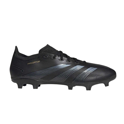 Core Black-Carbon Grey - Front - Adidas Mens Predator 24 League Leather Firm Ground Football Boots