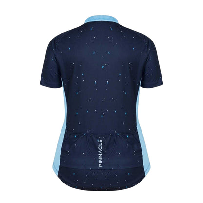 Blue - Back - Pinnacle Womens-Ladies Half Zip Cycling Jersey