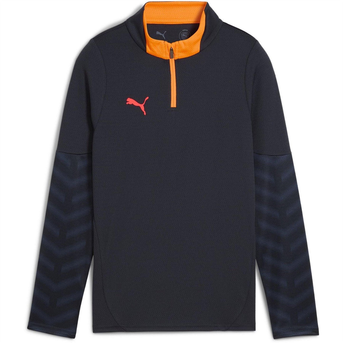 Navy-Red - Front - Puma Childrens-Kids Cup Quarter Zip Drill Top