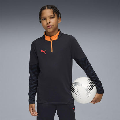 Navy-Red - Side - Puma Childrens-Kids Cup Quarter Zip Drill Top