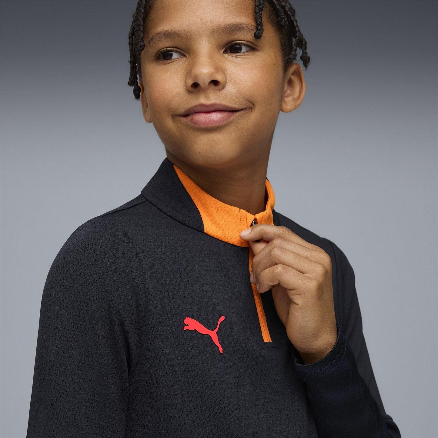 Navy-Red - Lifestyle - Puma Childrens-Kids Cup Quarter Zip Drill Top