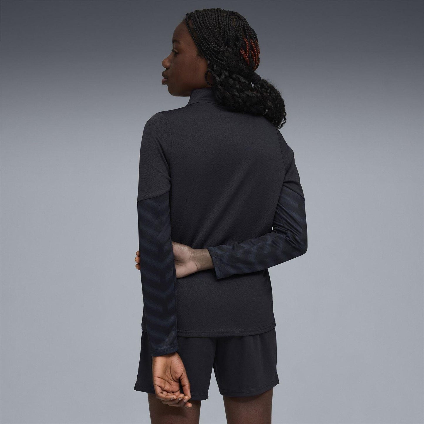 Navy-Red - Pack Shot - Puma Childrens-Kids Cup Quarter Zip Drill Top