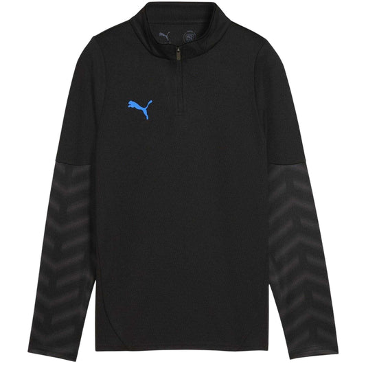 Black-Blue - Front - Puma Childrens-Kids Cup Quarter Zip Drill Top