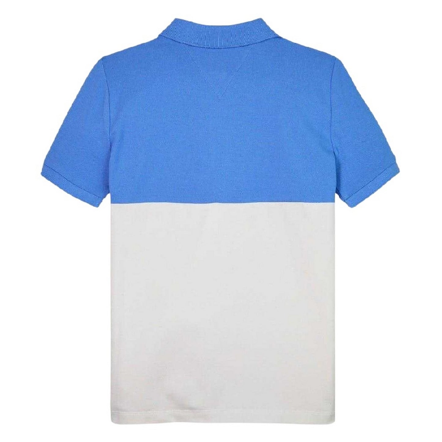 Blue-White - Back - Tommy Hilfiger Childrens-Kids Colour Block Regular Polo Shirt