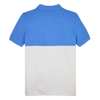 Blue-White - Back - Tommy Hilfiger Childrens-Kids Colour Block Regular Polo Shirt