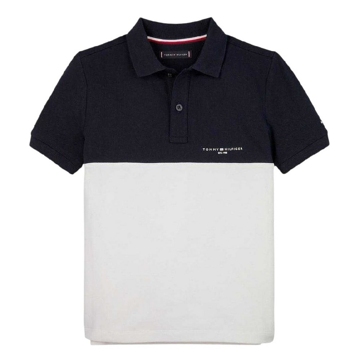 Night Navy - Front - Tommy Hilfiger Childrens-Kids Colour Block Regular Polo Shirt