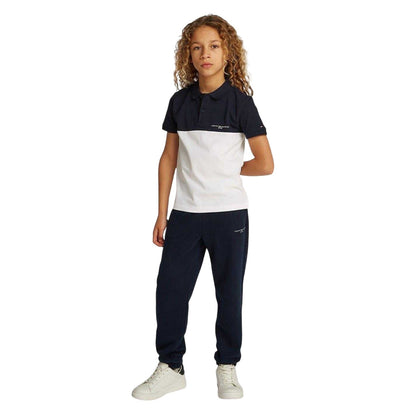Night Navy - Side - Tommy Hilfiger Childrens-Kids Colour Block Regular Polo Shirt