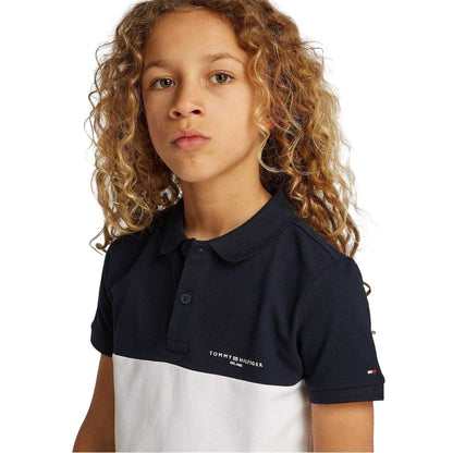 Night Navy - Lifestyle - Tommy Hilfiger Childrens-Kids Colour Block Regular Polo Shirt