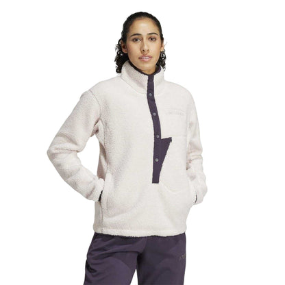 Putty - Side - Adidas Womens-Ladies Terrex Xploric High Pile Sweatshirt