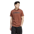 Brown - Side - Adidas Mens Essentials Linear Embroidered Logo T-Shirt