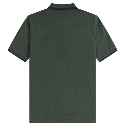 Court Green - Back - Fred Perry Mens Zip Neck Polo Shirt