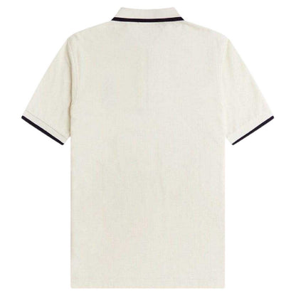 Ecru - Back - Fred Perry Mens Zip Neck Polo Shirt