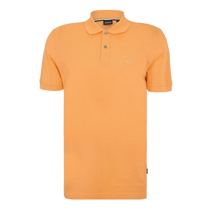 Medium Orange - Front - Boss Mens Pallas Cotton Regular Polo Shirt