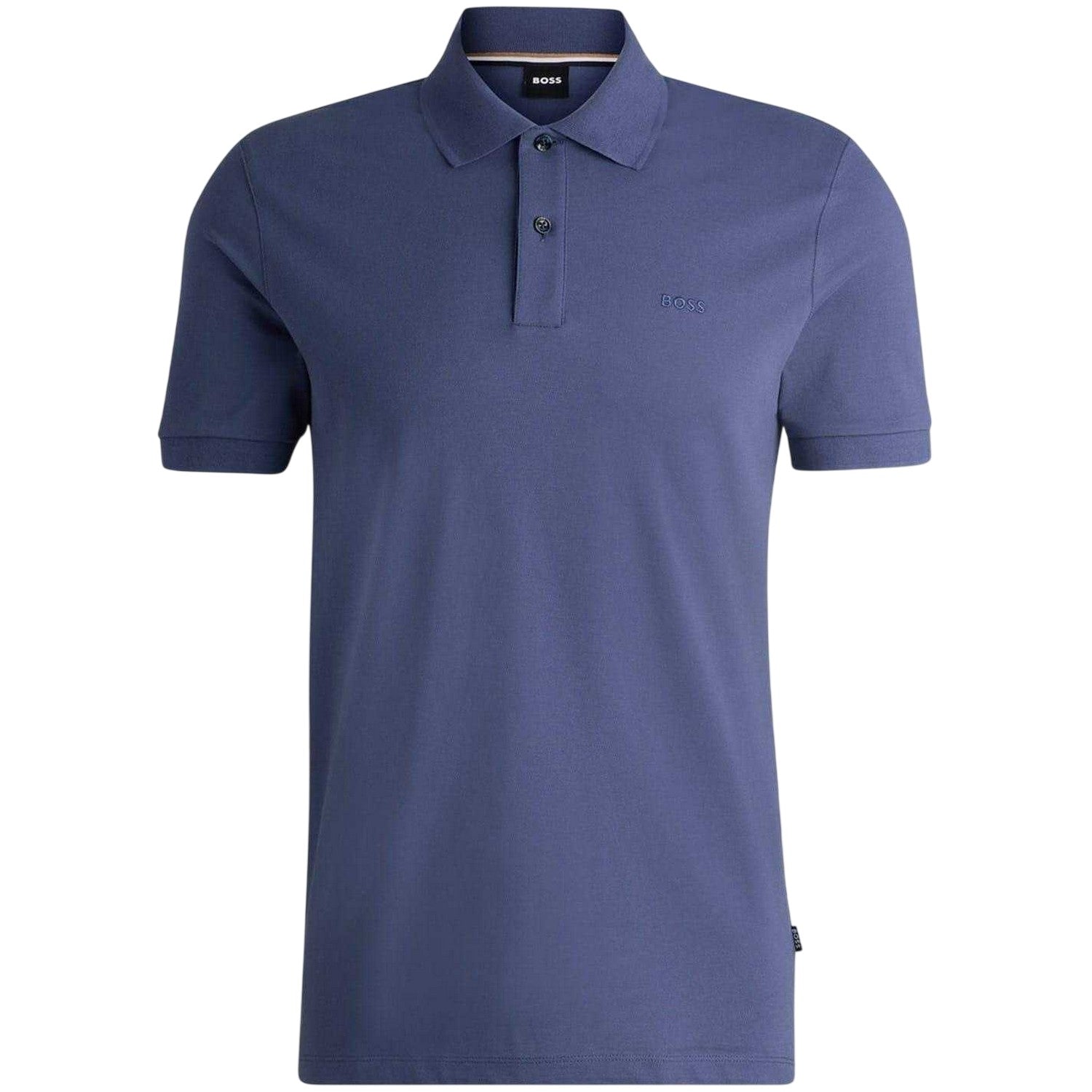 Navy - Front - Boss Mens Pallas Cotton Regular Polo Shirt