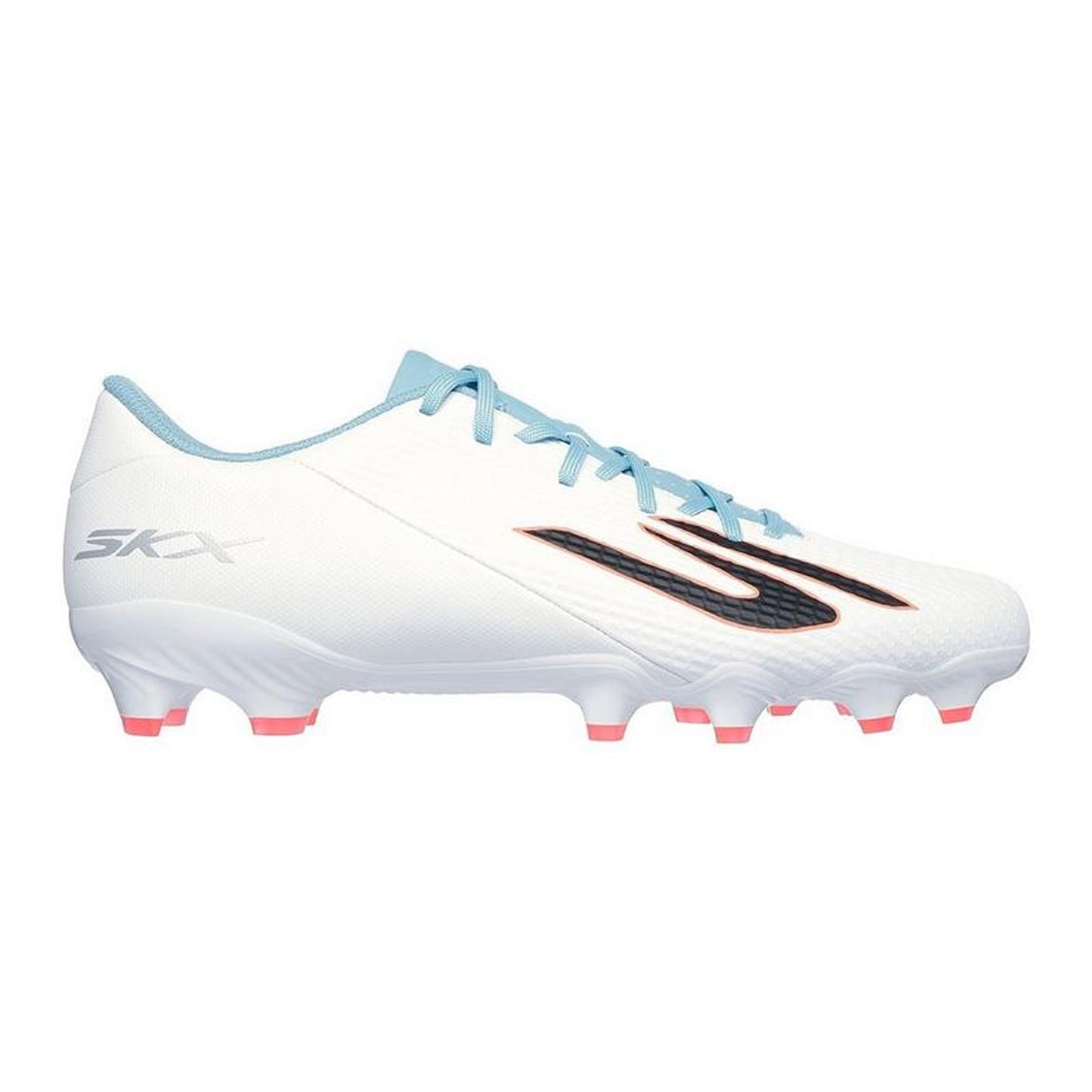 White-Blue - Front - Skechers Mens SKX_2 Academy Firm Ground Football Boots