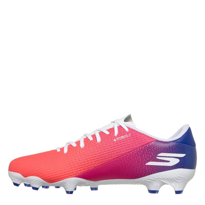 Blue-Pink - Back - Skechers Mens SKX_2 Academy Firm Ground Football Boots
