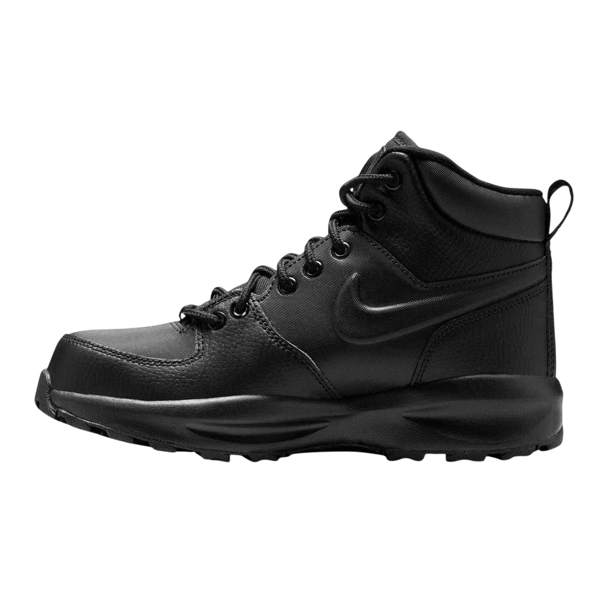 Triple Black - Side - Nike Womens-Ladies Manoa Leather Lace Up Ankle Boots
