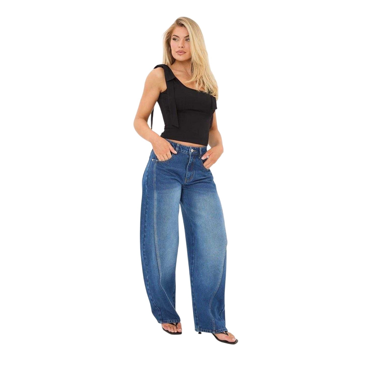 Black - Side - I Saw It First Womens-Ladies Bow Crop Top
