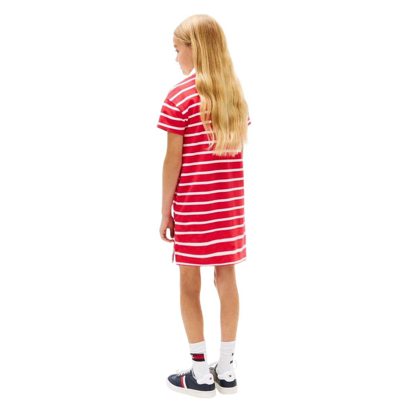 Red Alert - Back - Tommy Hilfiger Childrens-Kids Embroidered Logo Polo Shirt Dress