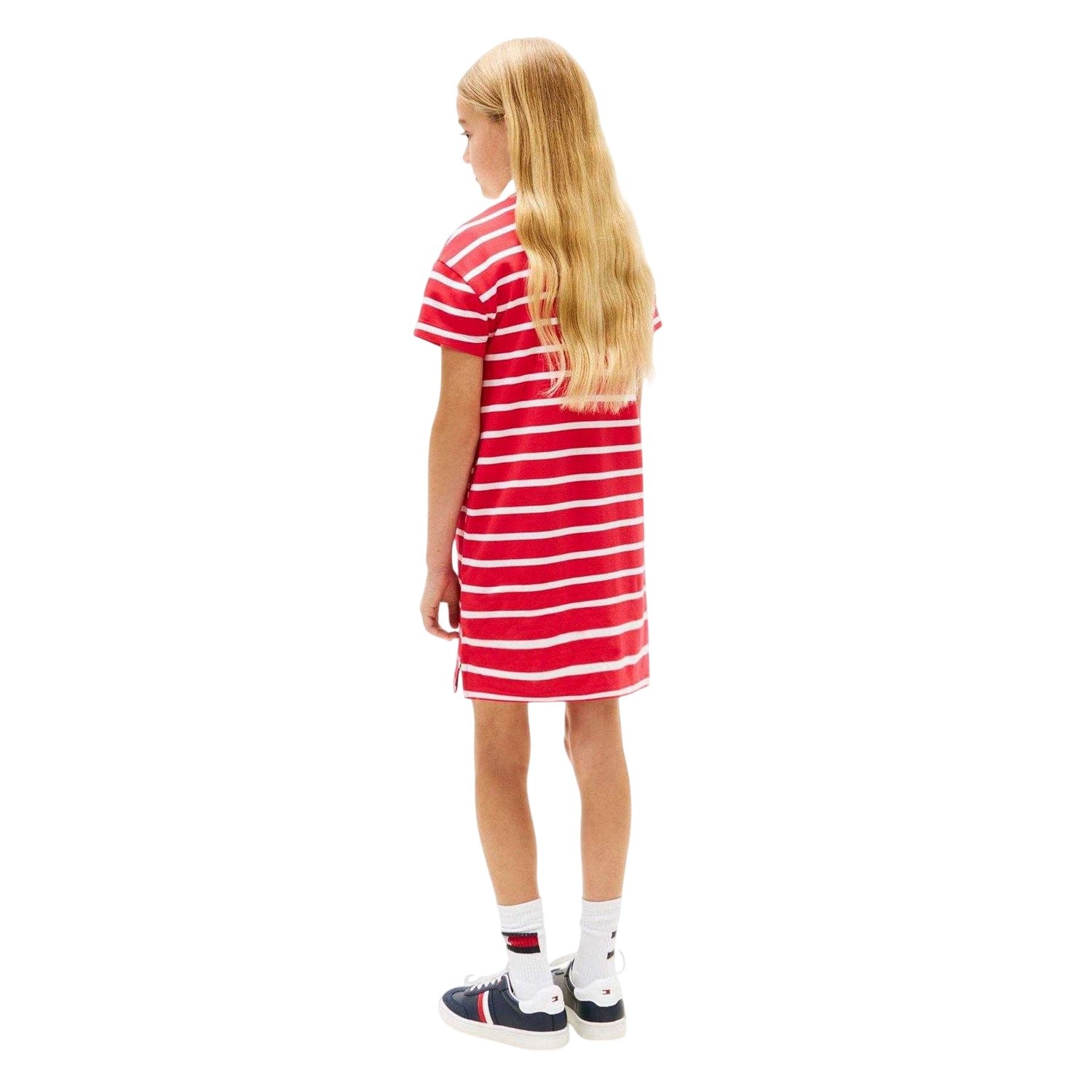 Red Alert - Back - Tommy Hilfiger Childrens-Kids Embroidered Logo Polo Shirt Dress