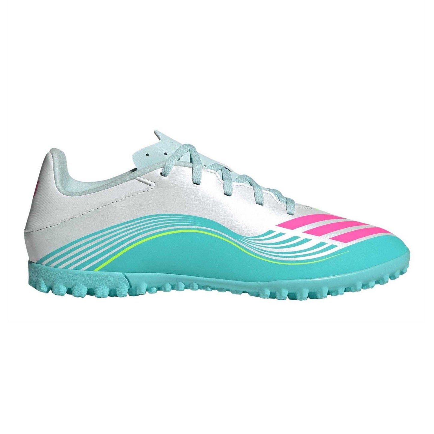 White-Pink-Blue - Front - Adidas Mens F50 League 3 Stripes Football Boots