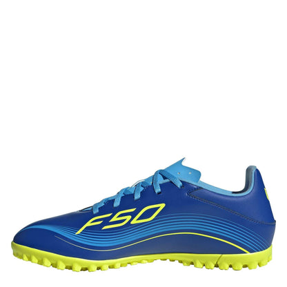 Blue-Yellow - Front - Adidas Mens F50 League 3 Stripes Football Boots