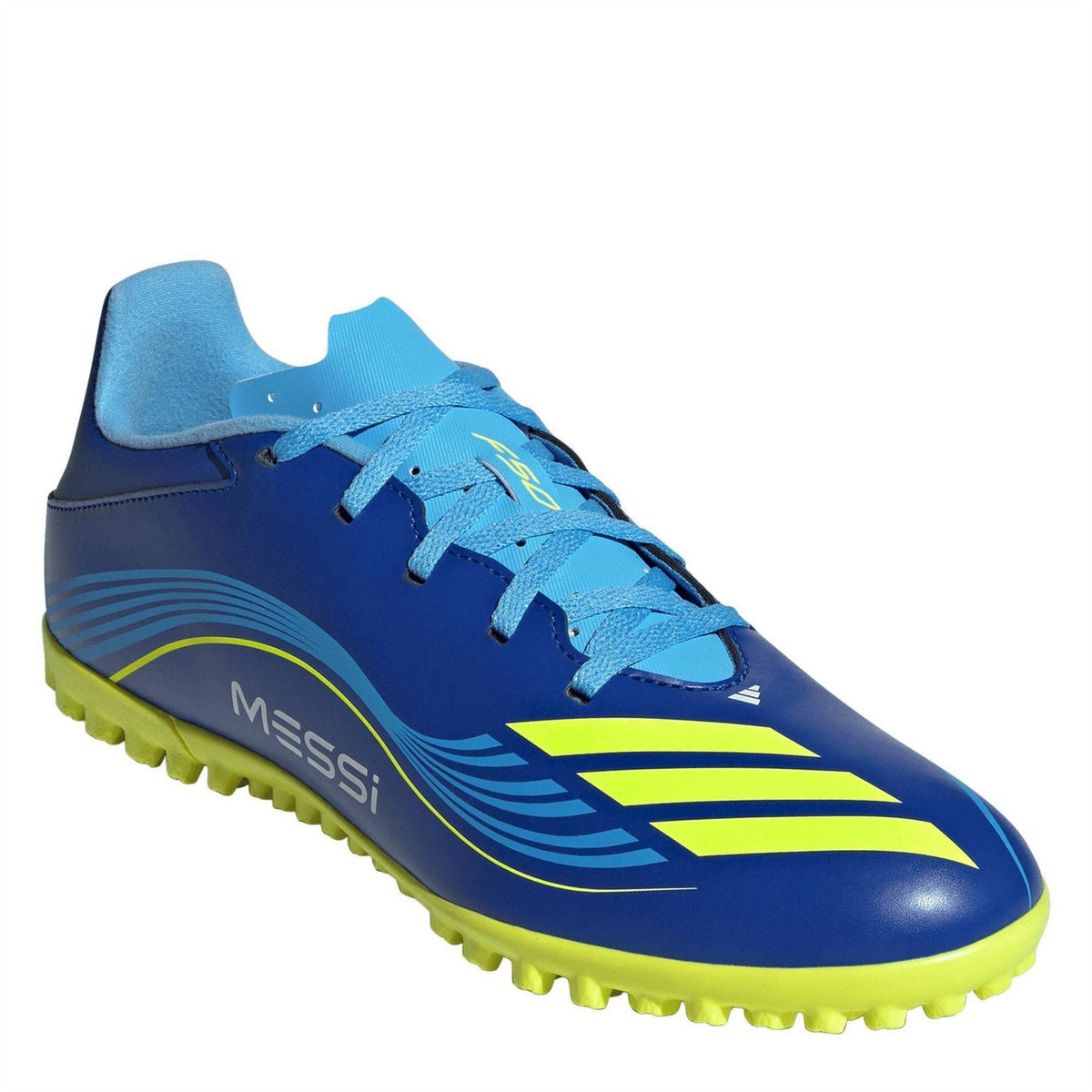 Blue-Yellow - Back - Adidas Mens F50 League 3 Stripes Football Boots