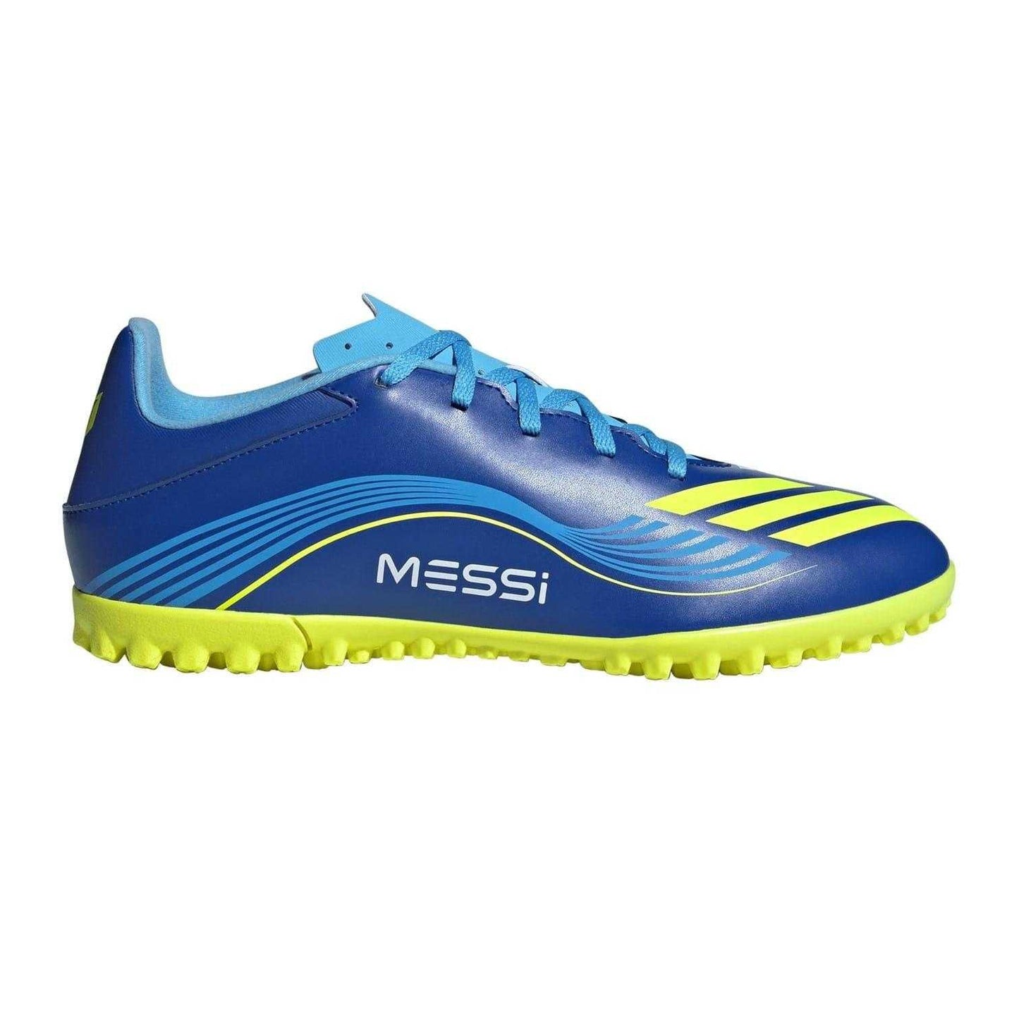 Blue-Yellow - Front - Adidas Mens F50 League 3 Stripes Football Boots
