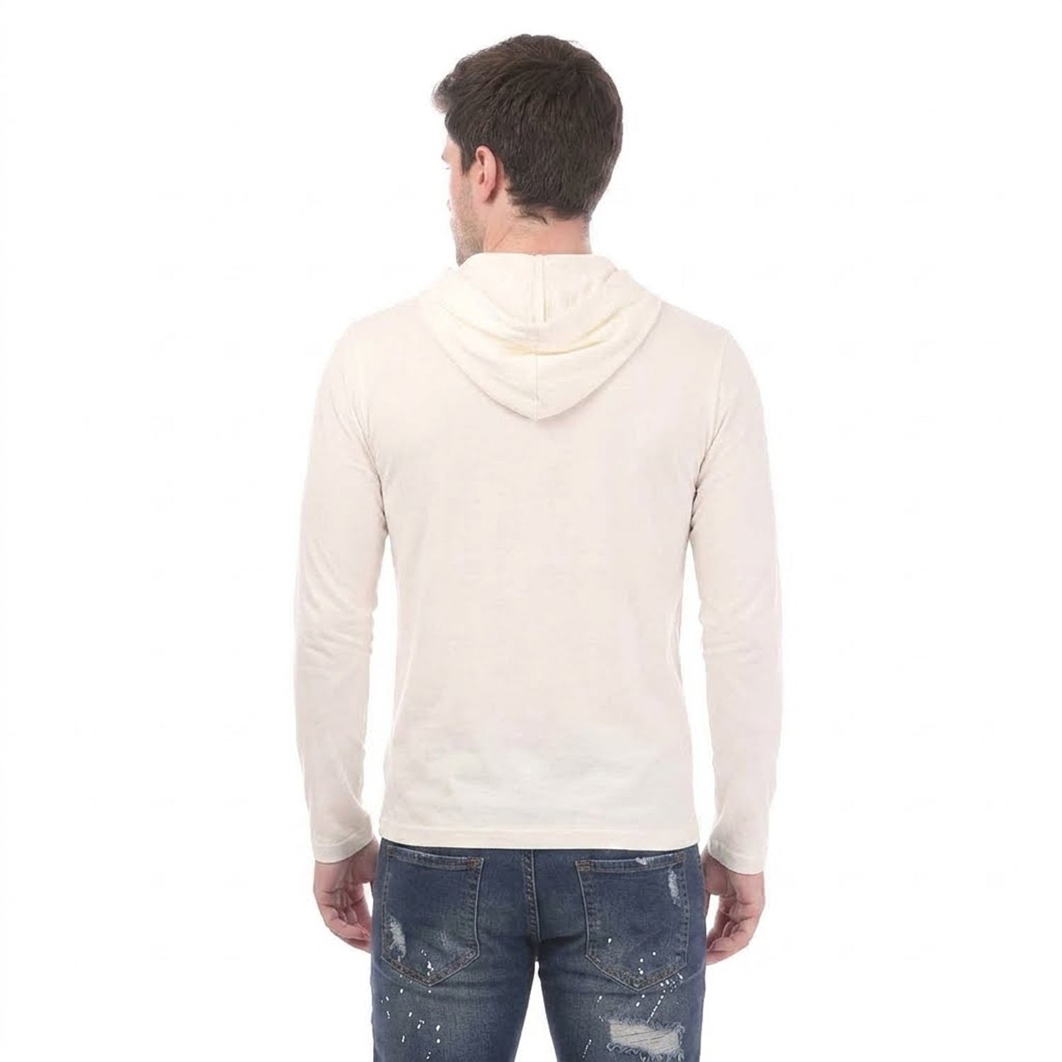 White - Back - DFND London Mens Lettering Regular Hoodie