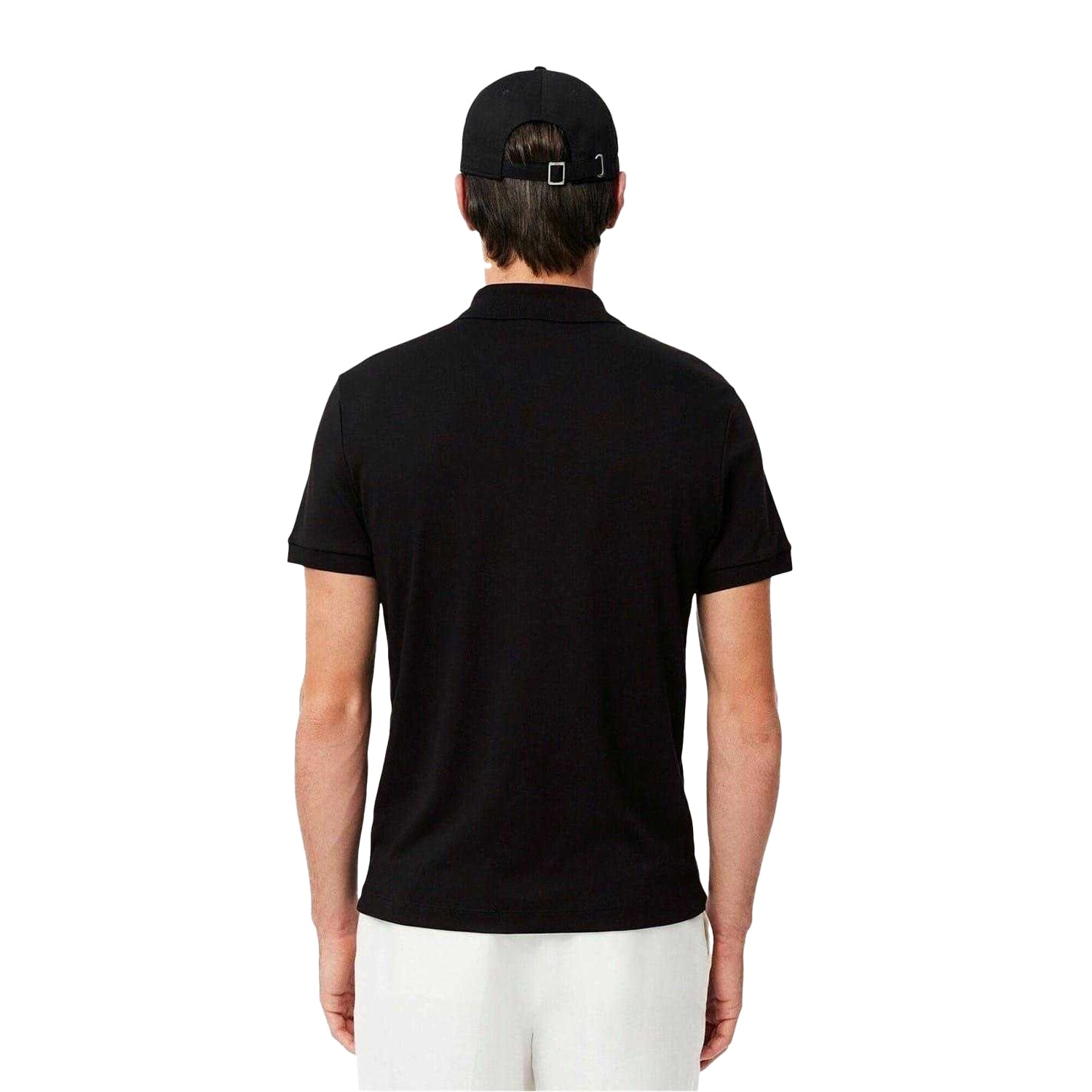 Black - Back - Lacoste Mens Pima Cotton Short-Sleeved Polo Shirt