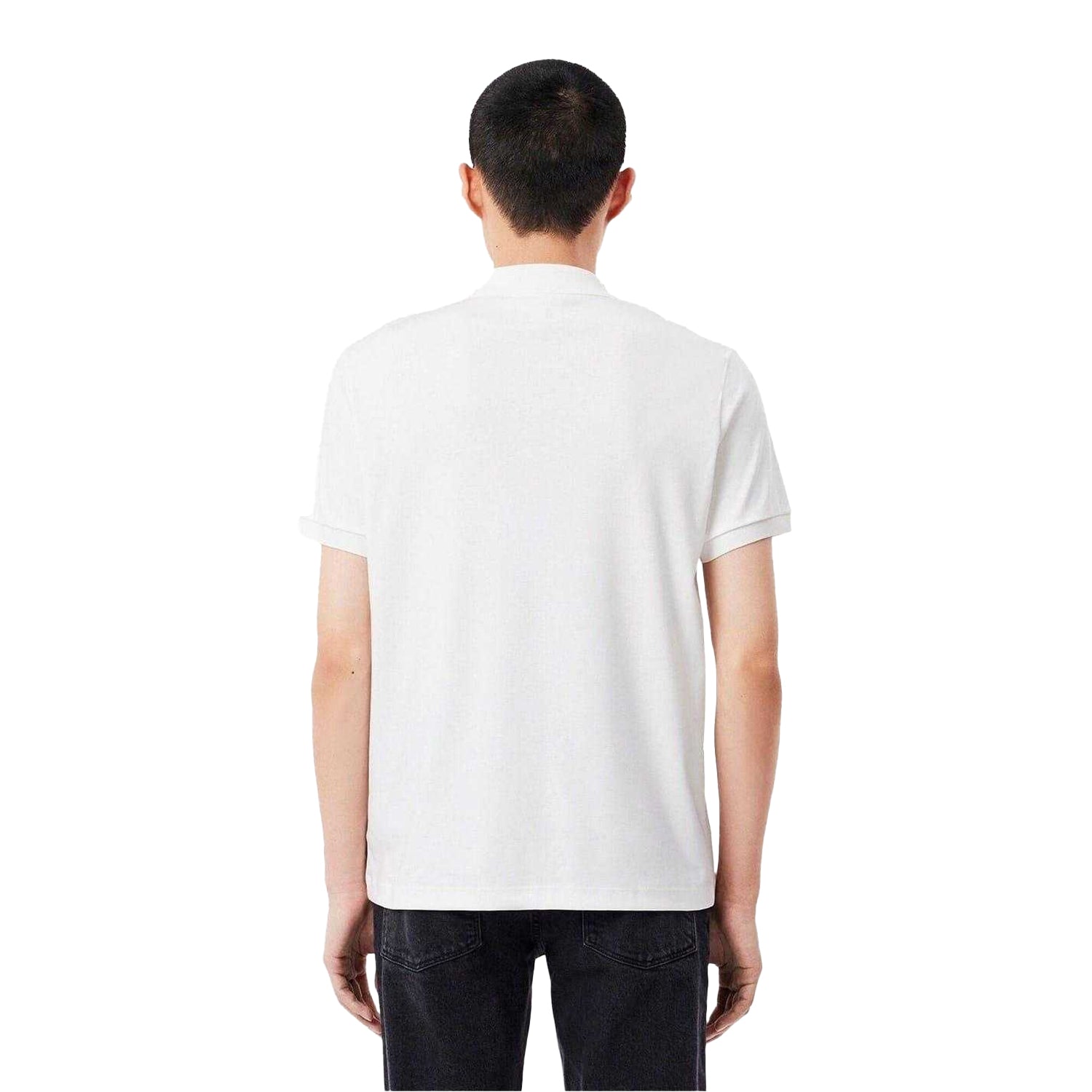 White - Back - Lacoste Mens Pima Cotton Short-Sleeved Polo Shirt