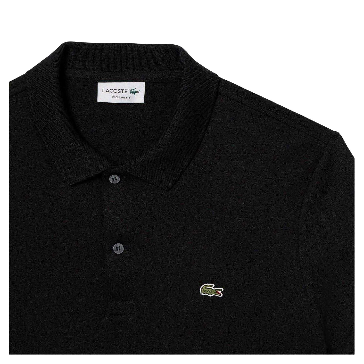 Black - Side - Lacoste Mens Pima Cotton Short-Sleeved Polo Shirt