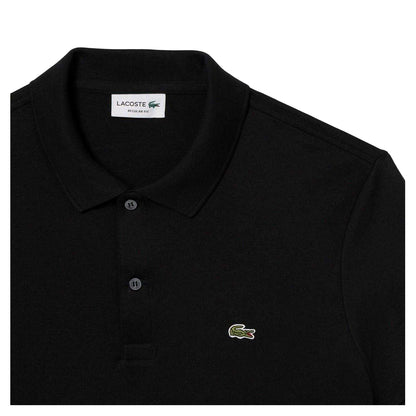 Black - Side - Lacoste Mens Pima Cotton Short-Sleeved Polo Shirt