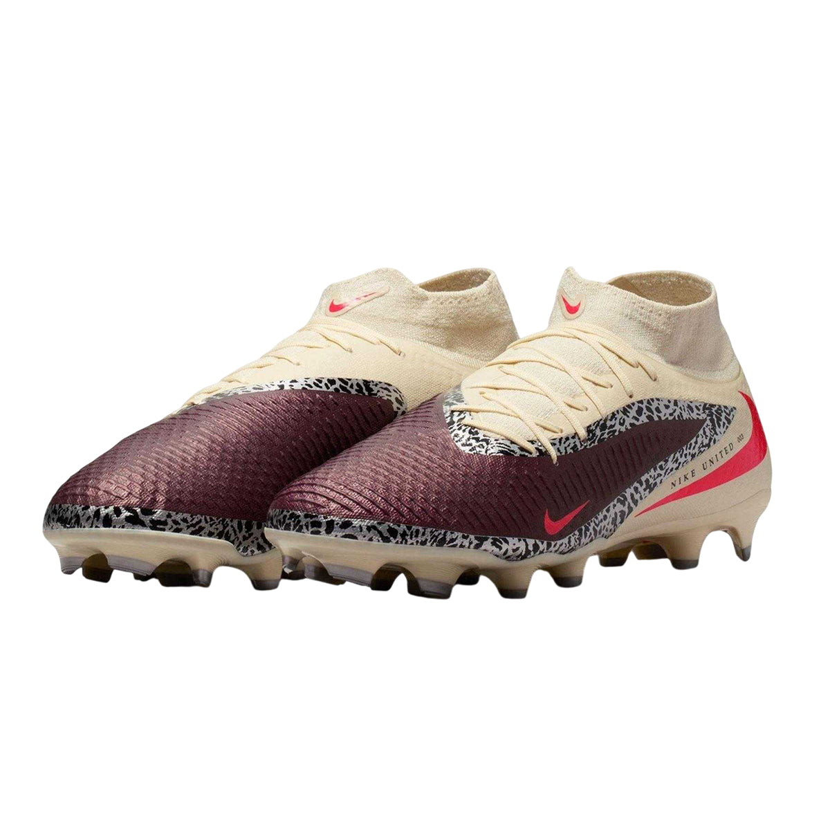 Burgundy-Digital Print - Side - Nike Mens Phantom 6 Academy Firm Ground Football Boots