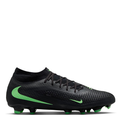 Black-Green - Front - Nike Mens Phantom 6 Academy Firm Ground Football Boots
