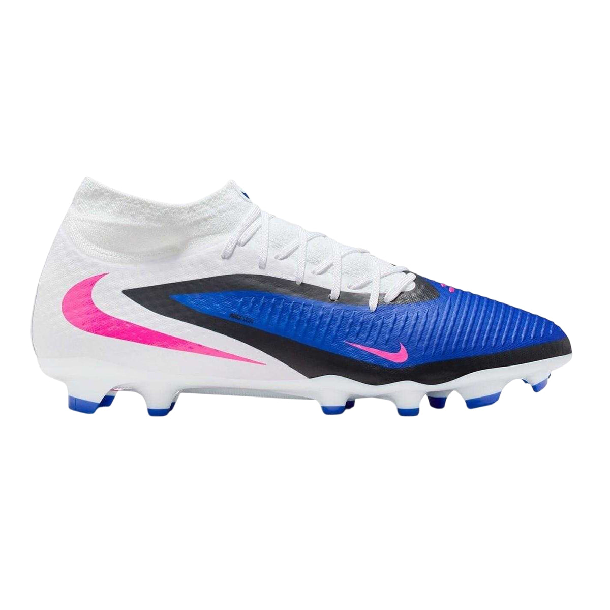 Blue-White-Pink - Front - Nike Mens Phantom 6 Academy Firm Ground Football Boots