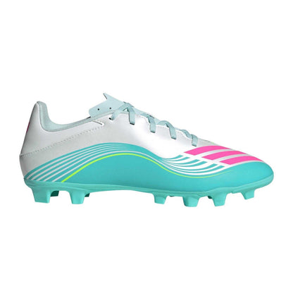White-Pink-Blue - Front - Adidas Mens F50 League Firm Ground Football Boots