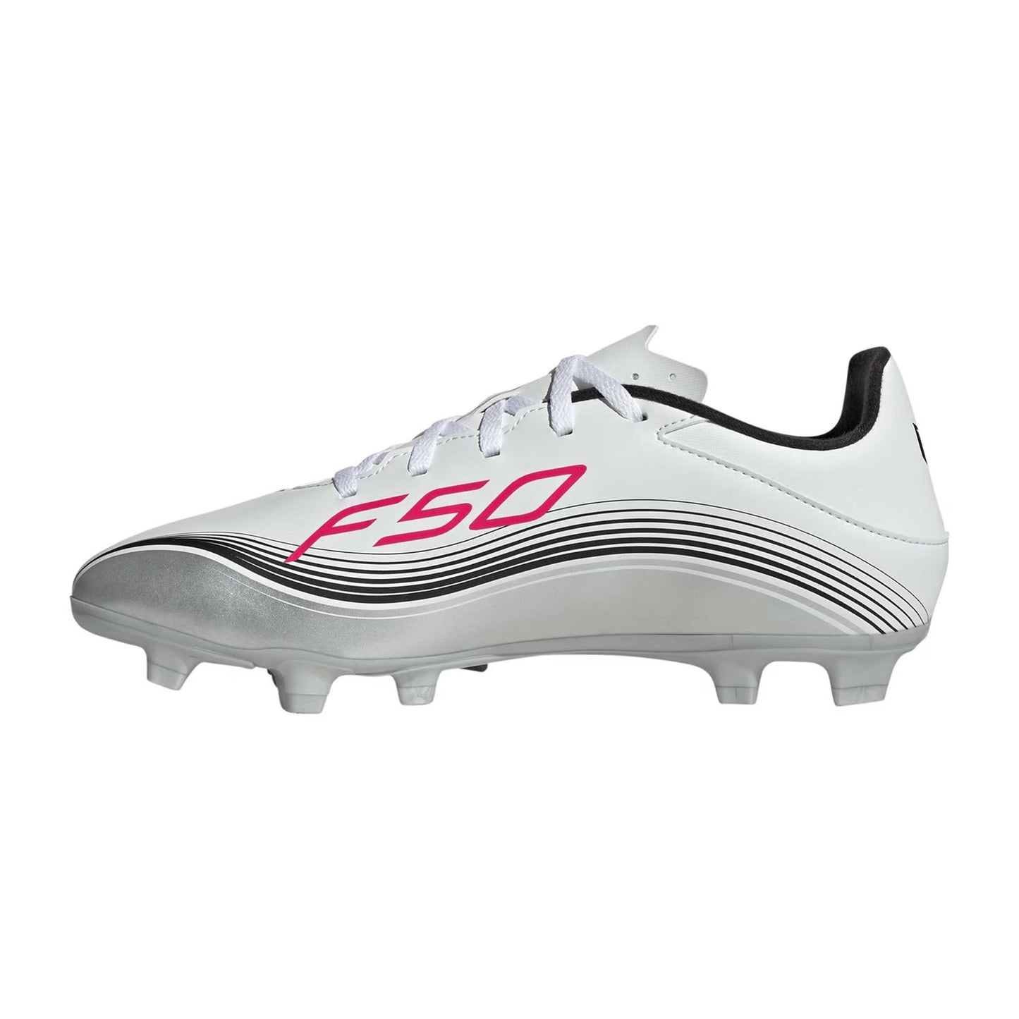 White-Red - Side - Adidas Mens F50 League Firm Ground Football Boots