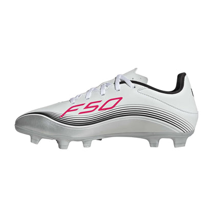 White-Red - Side - Adidas Mens F50 League Firm Ground Football Boots
