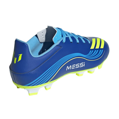 Royal Blue-Yellow - Back - Adidas Mens F50 League Firm Ground Football Boots