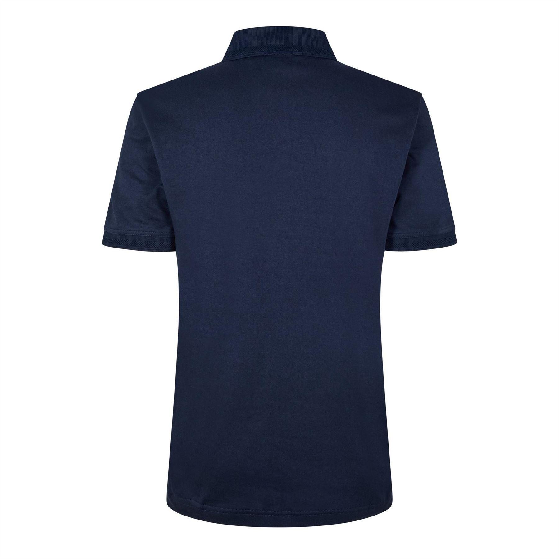 Dark Blue - Back - Boss Mens Interlock Short-Sleeved Polo Shirt