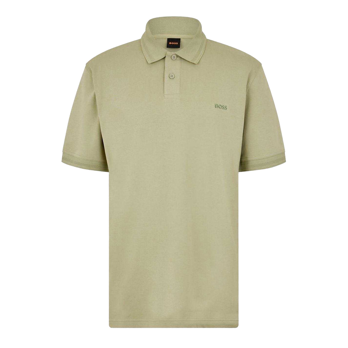Green - Front - Boss Mens Interlock Short-Sleeved Polo Shirt