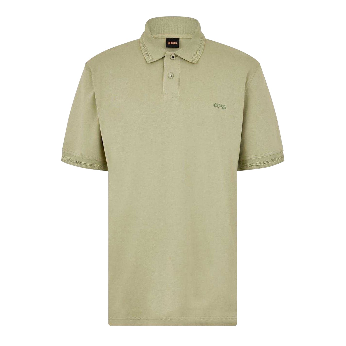 Green - Front - Boss Mens Interlock Short-Sleeved Polo Shirt