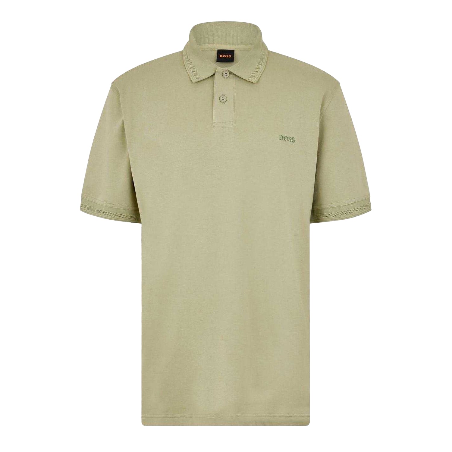 Green - Front - Boss Mens Interlock Short-Sleeved Polo Shirt