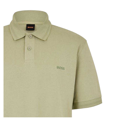 Green - Side - Boss Mens Interlock Short-Sleeved Polo Shirt