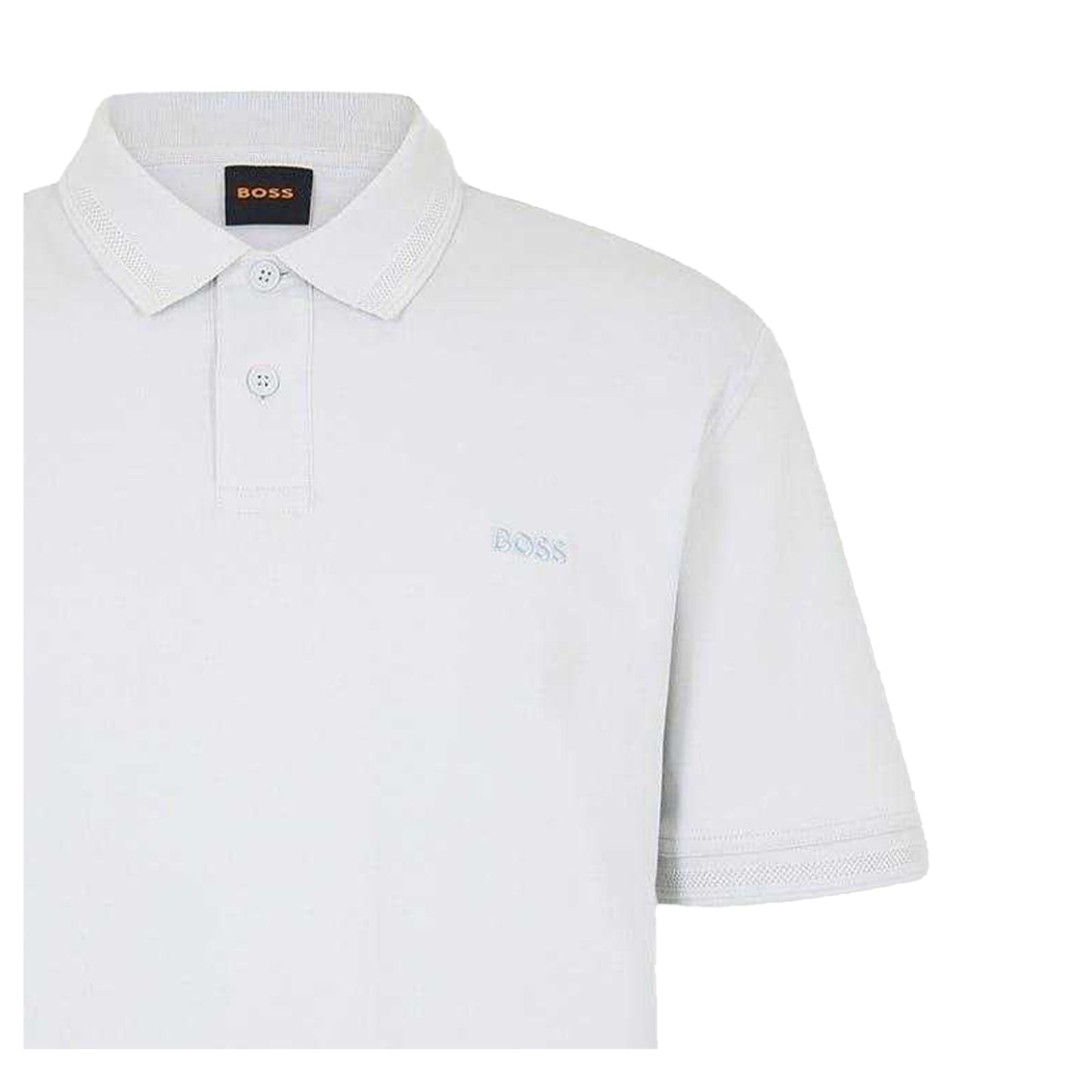 Light Grey-Pastel Grey - Side - Boss Mens Interlock Short-Sleeved Polo Shirt